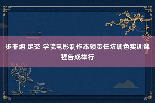 步非烟 足交 学院电影制作本领责任坊调色实训课程告成举行