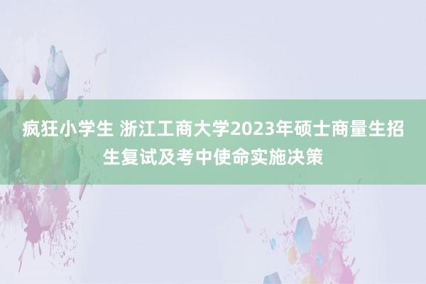 疯狂小学生 浙江工商大学2023年硕士商量生招生复试及考中使命实施决策