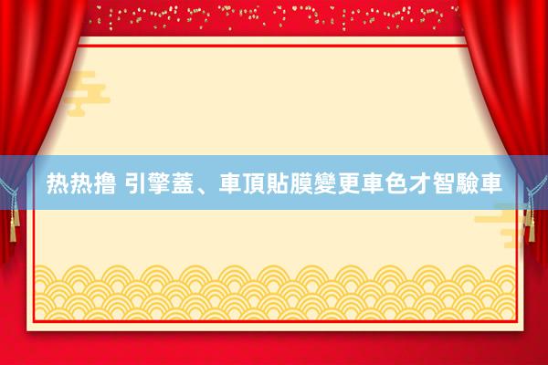 热热撸 引擎蓋、車頂貼膜　變更車色才智驗車